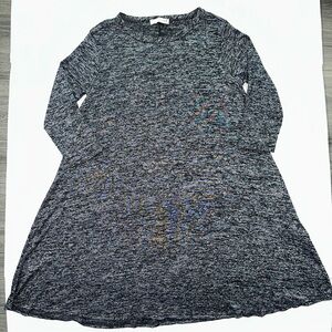Forever Rose Black And Grey Flowy 3/4 Quarter Long Sleeve Flowy Dress Size Large